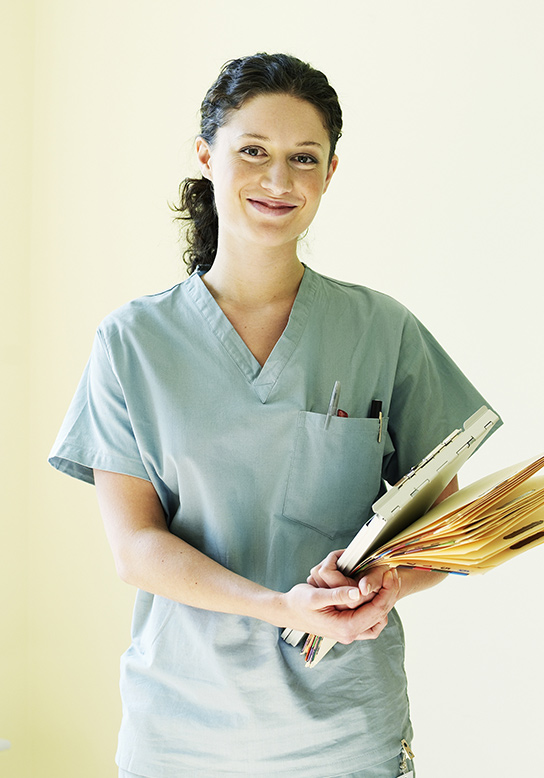 nurse holding clipboard